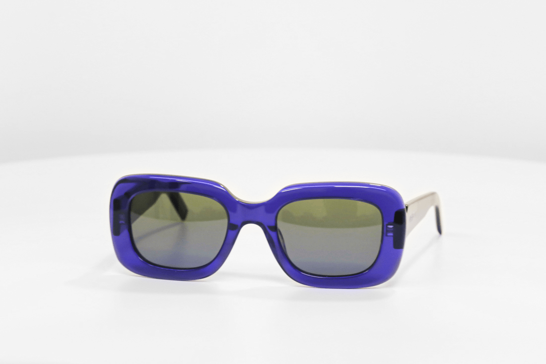 Прямоугольные синие солнцезащитные очки