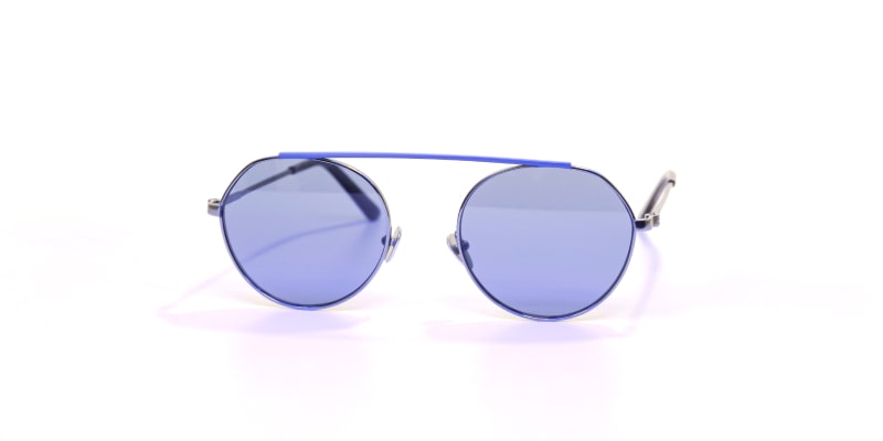 Круглые солнцезащитные очки с синими линзами