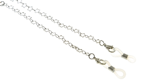 Цепочка серебристые со звездами WH009, 75 см
